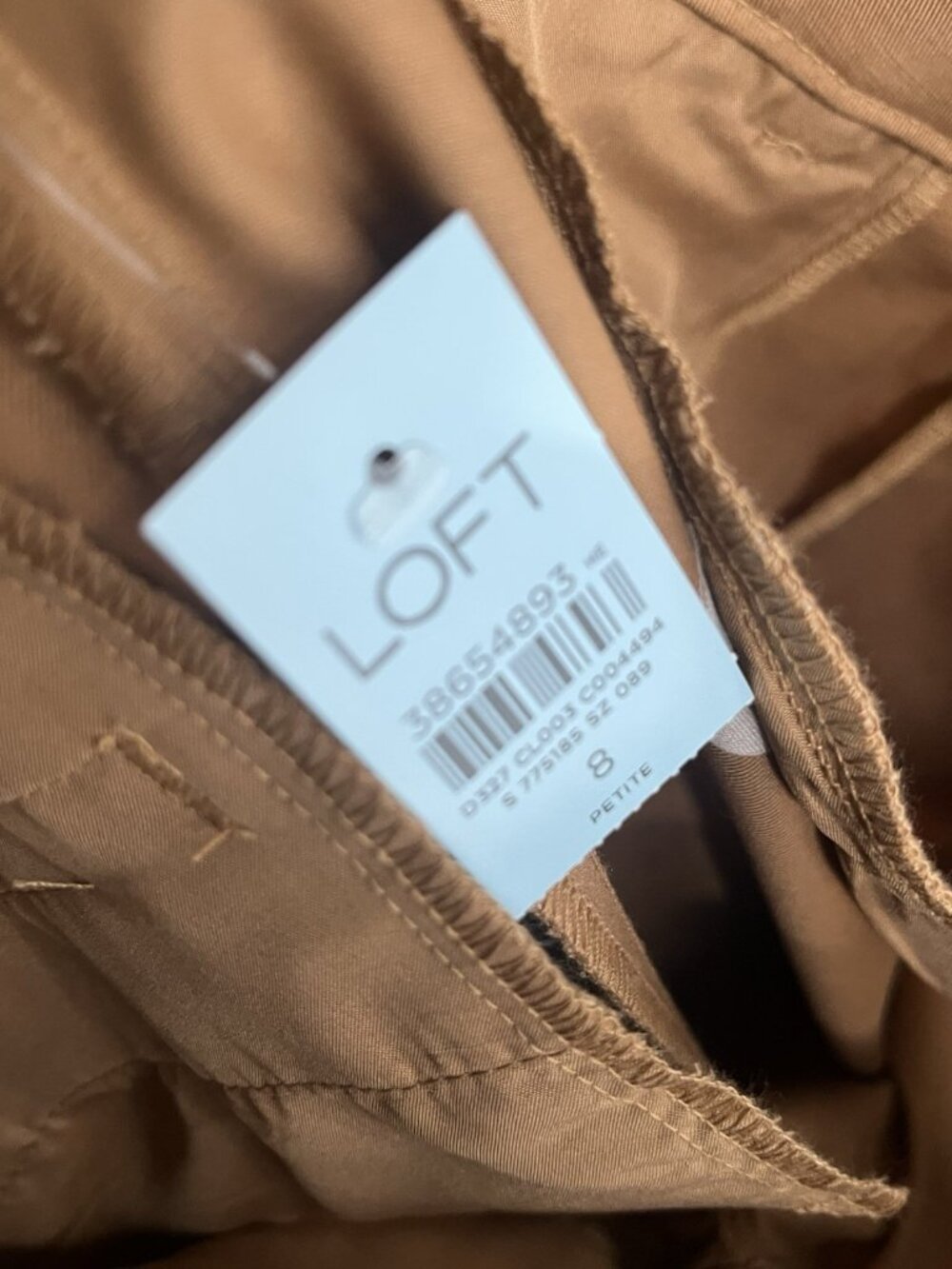 Loft Wide Leg Brown Pants Sz 8 P NWT Lyocell Cotton Business Casual Miminalist - Picture 4 of 5